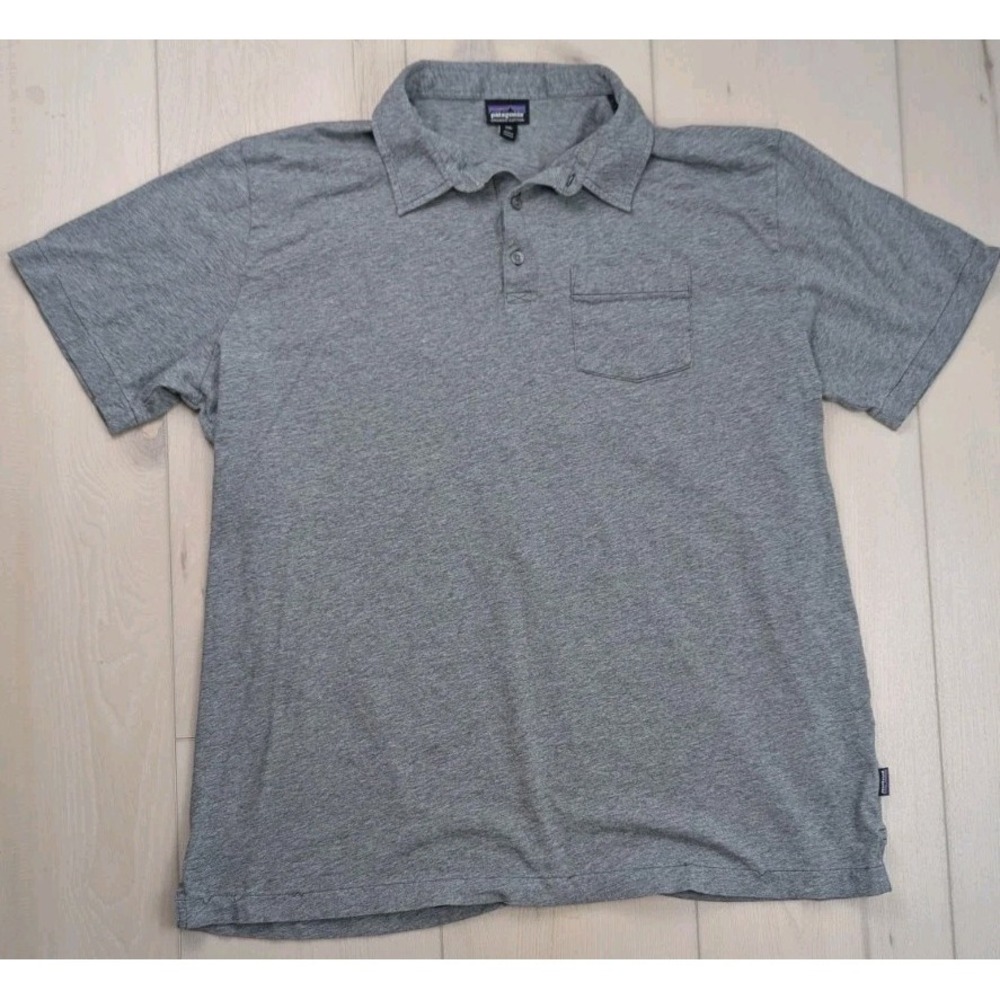 Patagonia Squeaky Clean Polo Shirt Mens XXL Gray Organic Cotton Pocket Casual